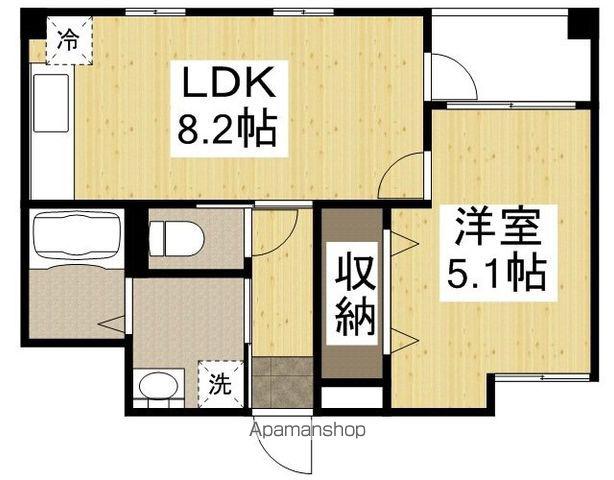 ルミエール大供(1LDK/5階)の間取り写真