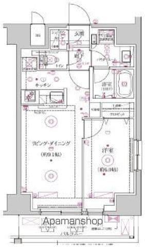 RELUXIA東向島(1LDK/9階)の間取り写真