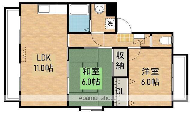 グランビューA(2LDK/2階)の間取り写真