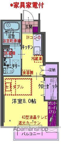 チェントラーレ新穀町(1K/1階)の間取り写真