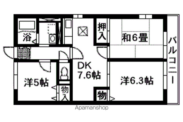 メゾンパークス(3DK/2階)の間取り写真