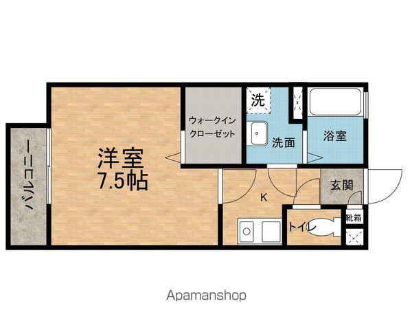 セジュールソシア(1K/1階)の間取り写真