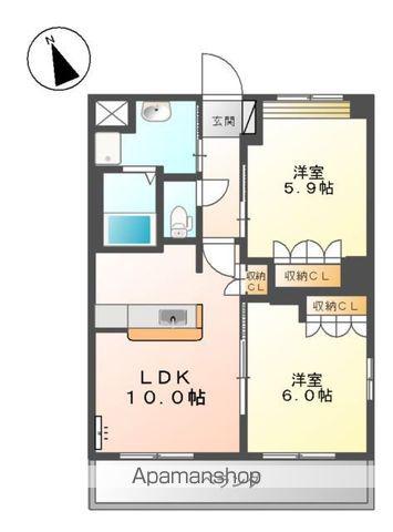 サンフォレスティ前泉(2LDK/2階)の間取り写真