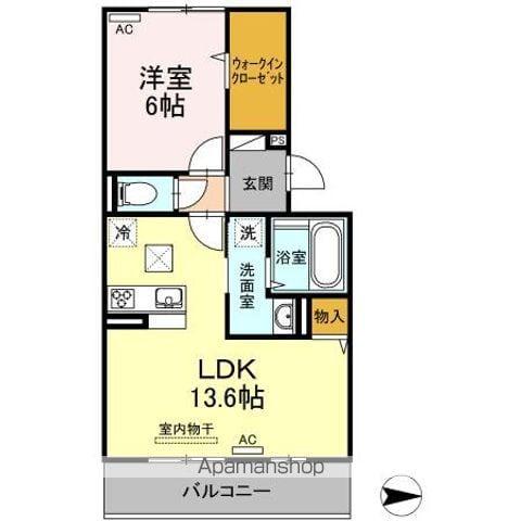 メゾン勝賀(1LDK/1階)の間取り写真