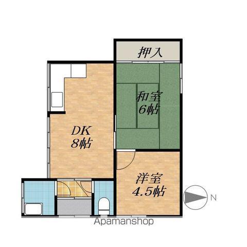 西１６条南４丁目貸家(2DK)の間取り写真