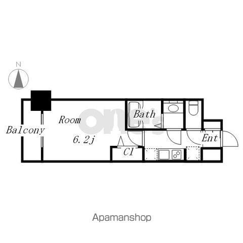 プレサンスSAKAEフロント(1K/2階)の間取り写真