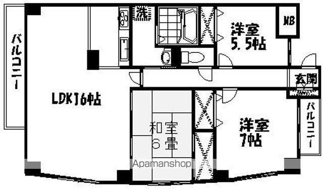 シーブリーズ東原弐番館(3LDK/10階)の間取り写真