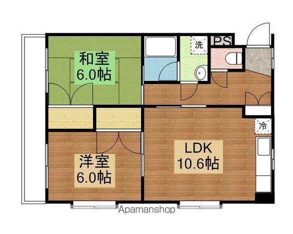 パークサイド中央(2LDK/3階)の間取り写真