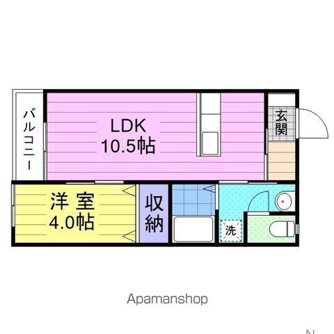 HARUⅡFLAT(1LDK/1階)の間取り写真