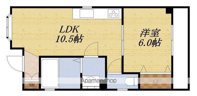 ANSOU東三国(1LDK/3階)の間取り写真