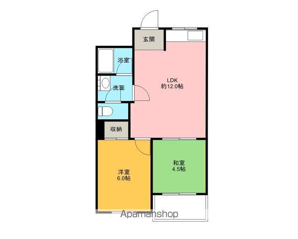 日栄小松原マンション(2LDK/1階)の間取り写真