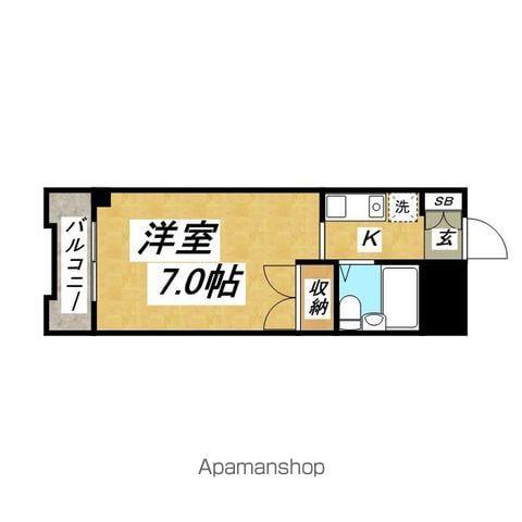 ファミールA(1K/2階)の間取り写真