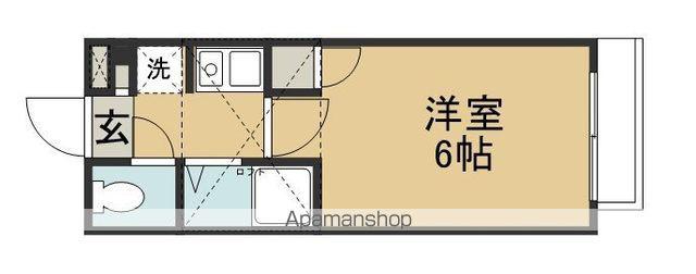 アップルハウス中山3(1K/1階)の間取り写真