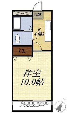 アミスターII(1K/3階)の間取り写真