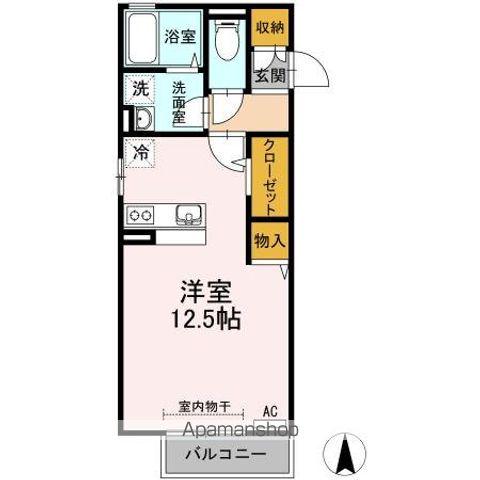 セジュール杉山 C棟(ワンルーム/2階)の間取り写真