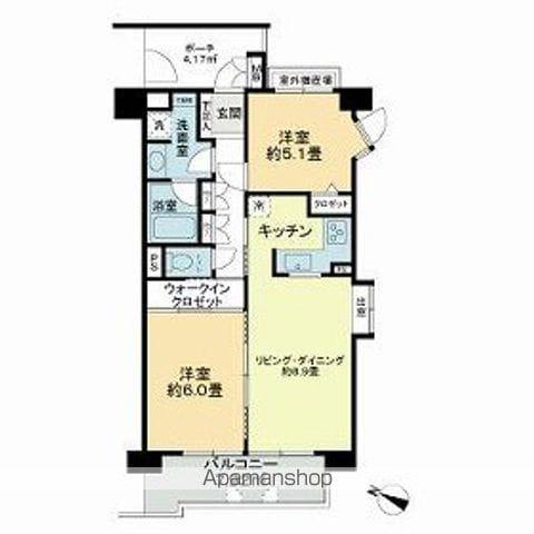 サンヴェール上大岡(2LDK/4階)の間取り写真