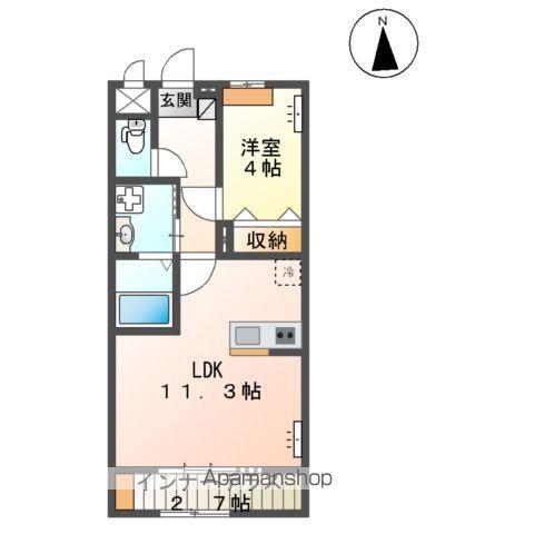 フォレストパークⅡ(1LDK/1階)の間取り写真