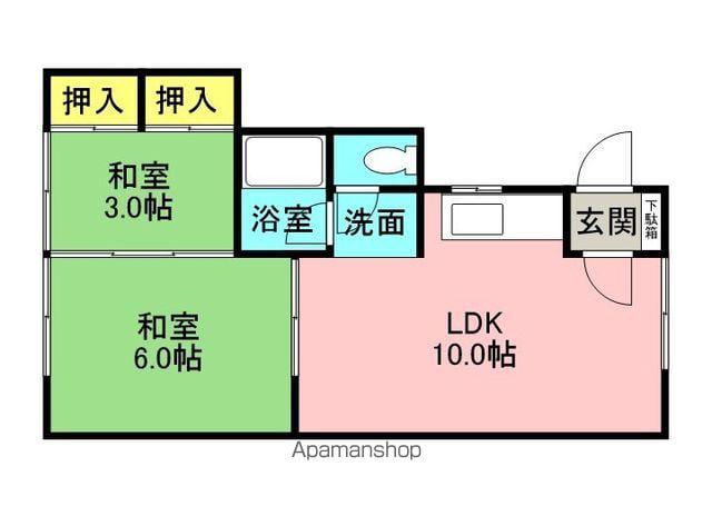シルク21(2LDK/2階)の間取り写真