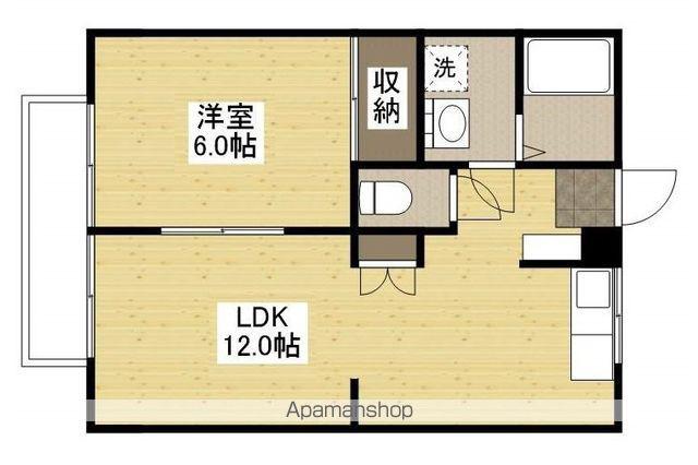 山根ハイツ(1LDK/1階)の間取り写真