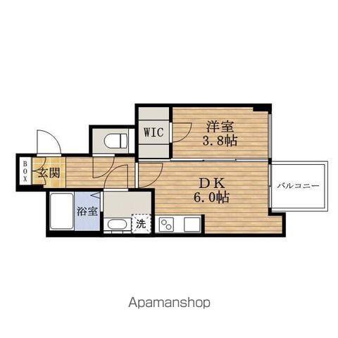 ライジングメゾンHOMMACHIBASHI(1DK/7階)の間取り写真