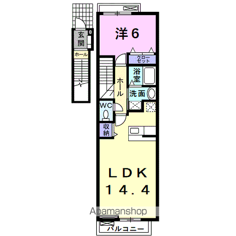 M.TGREEN(1LDK/2階)の間取り写真
