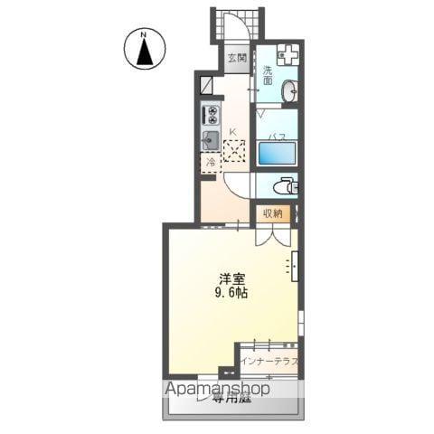 太田市西新町アパート(1K/1階)の間取り写真