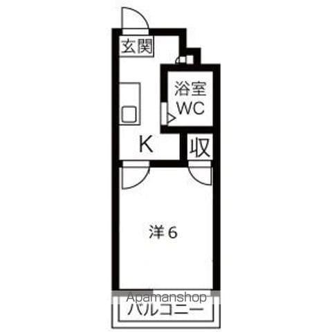 シーダーハイツ(1K/2階)の間取り写真