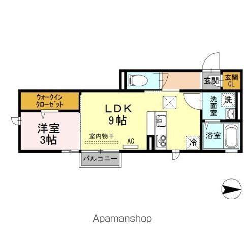 ルシアエスパシオ(1LDK/1階)の間取り写真