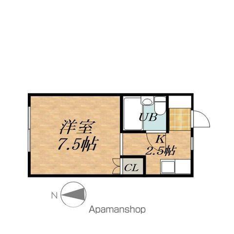 シャトレ白樺(1K/2階)の間取り写真