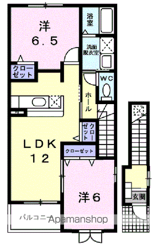 パインビレッジ90(2LDK/2階)の間取り写真