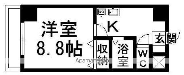 リバティープラザ花園Ⅰ(1K/2階)の間取り写真