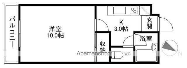 ヴィラ・グリーンヒルズ(1K/1階)の間取り写真