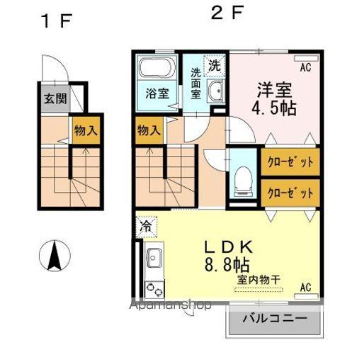 ベイ クレスト(1LDK/2階)の間取り写真