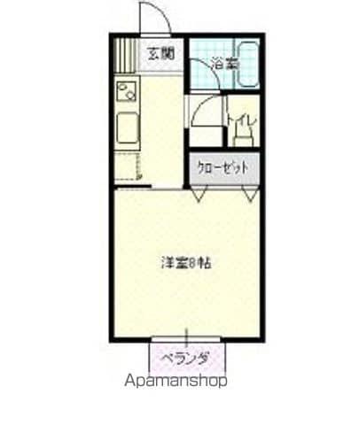 ラビット志田(1K/2階)の間取り写真