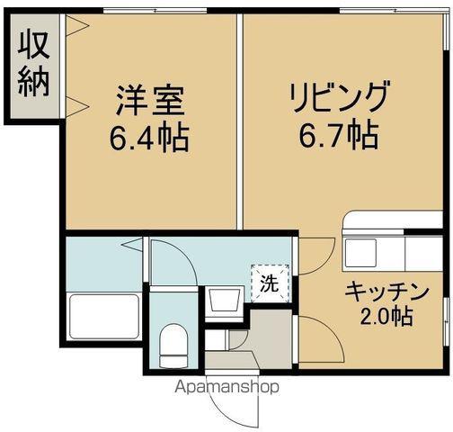ノースコート深堀Ⅱ(1DK/4階)の間取り写真