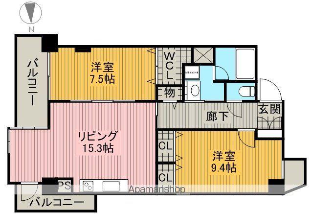 イーグルヘッド橦木(2LDK/10階)の間取り写真