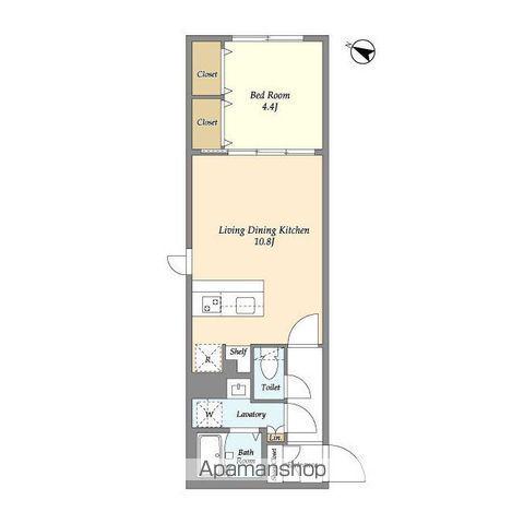 ウェルスクエア中野富士見町(1LDK/2階)の間取り写真