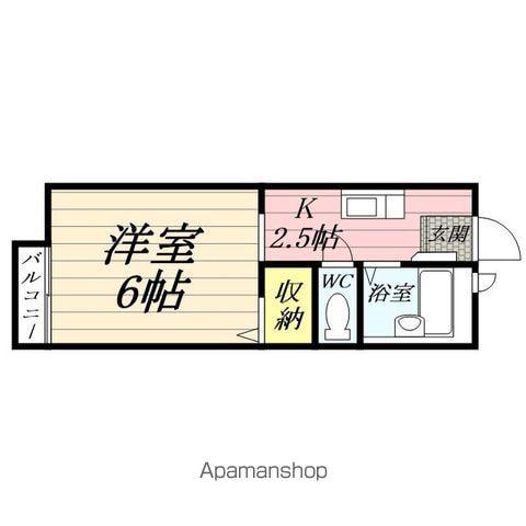 メゾンウィング(ワンルーム/1階)の間取り写真