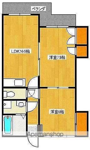 パークサイドマンション(2LDK/3階)の間取り写真