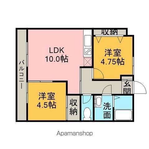 きんこん館Ⅱ(2LDK/1階)の間取り写真