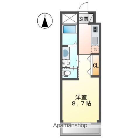 ユニヴァリ グレイス(1K/3階)の間取り写真