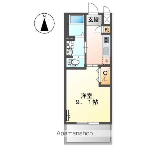 プリムール(1K/1階)の間取り写真