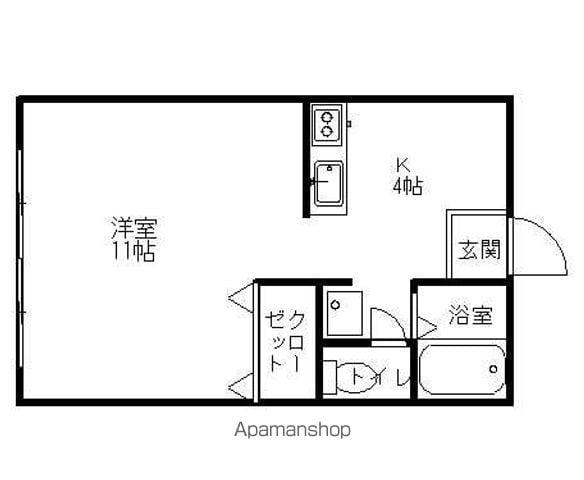 フィールファイン末広A(ワンルーム/2階)の間取り写真