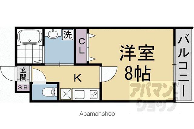 グランディール円町(1K/5階)の間取り写真
