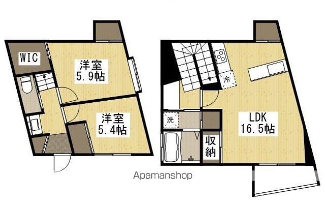 徳吉迎人(2LDK)の間取り写真