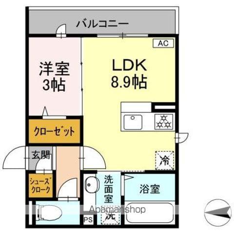 GRAND D-ROOM 吉田(1LDK/2階)の間取り写真