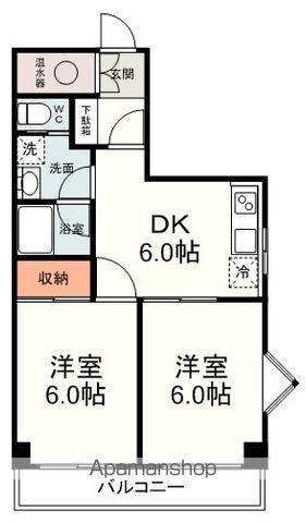 ヴェラハイツ千代田(2DK/1階)の間取り写真