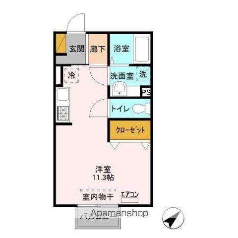 アリエッタ(ワンルーム/2階)の間取り写真