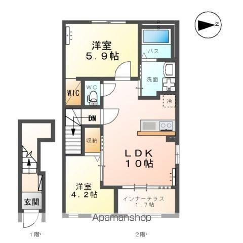 ウッドソレル(2LDK/2階)の間取り写真