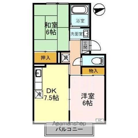 コート・ファミール(2DK/2階)の間取り写真